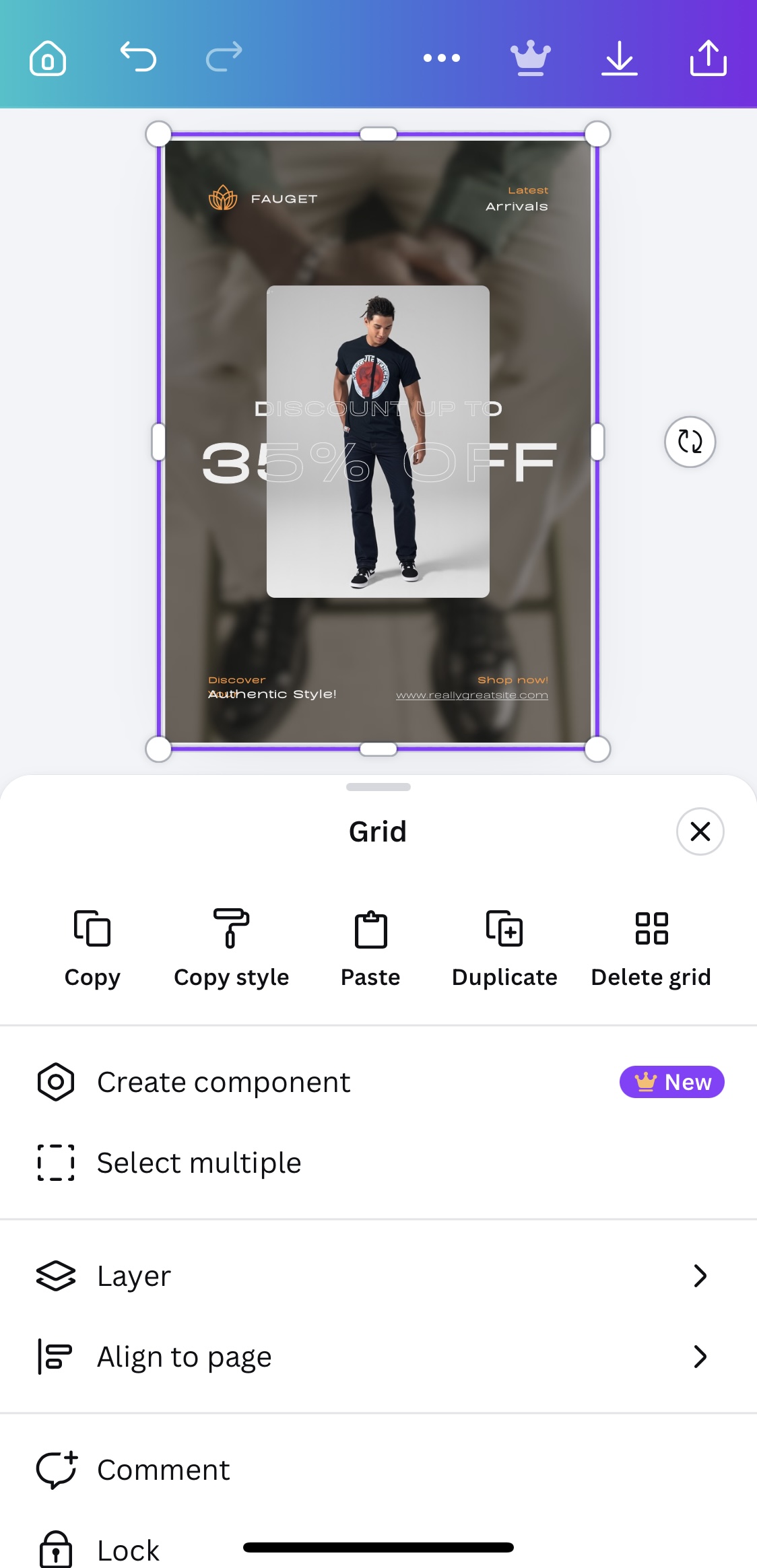 Duplicating pages in Canva