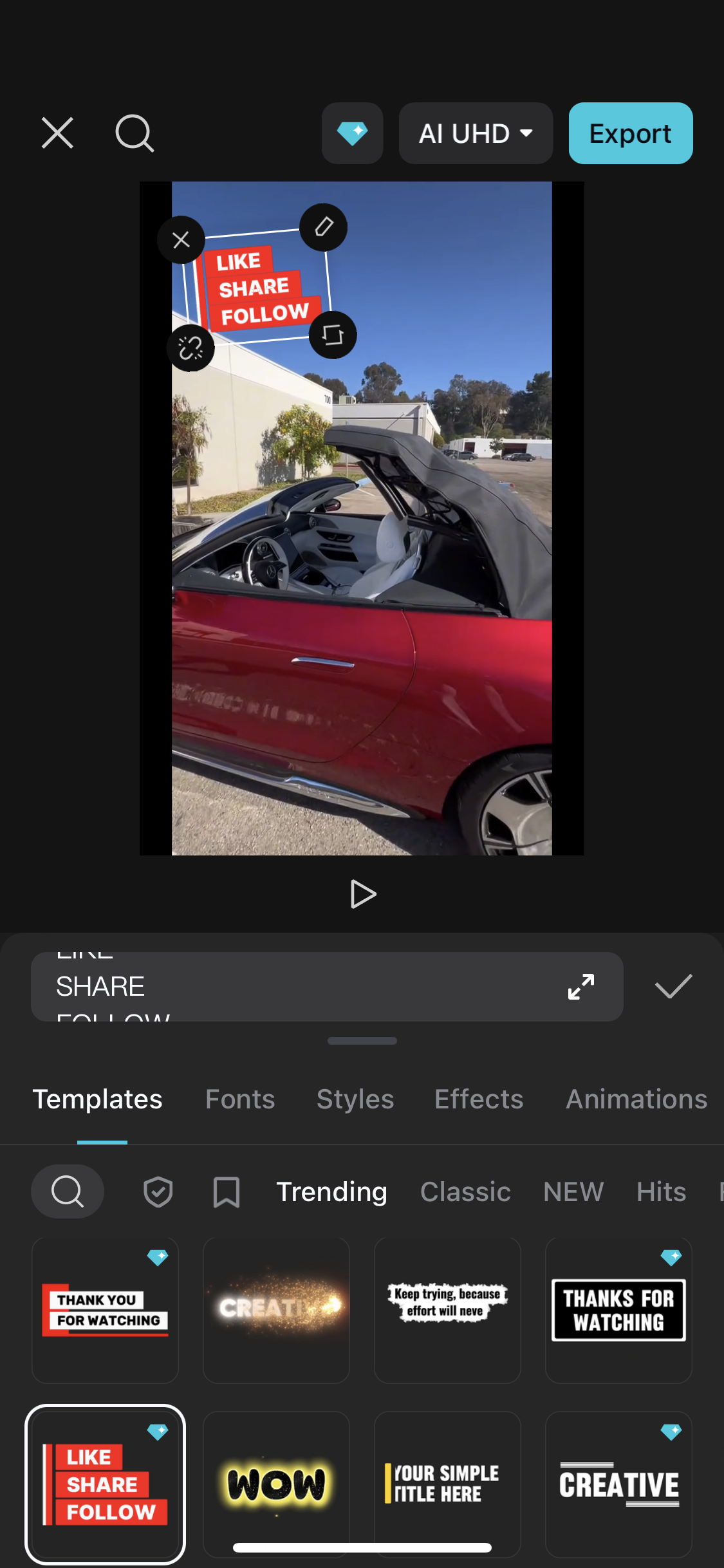 Adding text overlay in CapCut